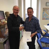 Student with certificate in Florence