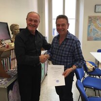 Student with certificate in Florence