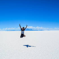 Jumping at the saltflats