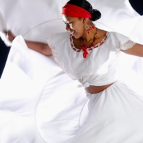Traditional Ecuadorian dancer
