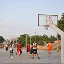 Playing netball