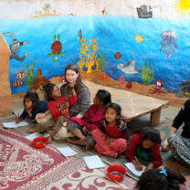 Volunteers teaching 