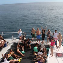 A picture of the toucan abroad family on a catamaran!