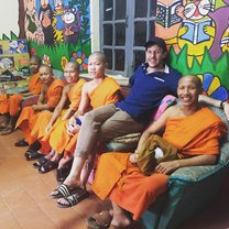 Lunchtime class in the library with the teenage Novice Monks