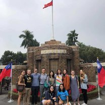 A photo of IES Abroad students outside of National Taiwan University