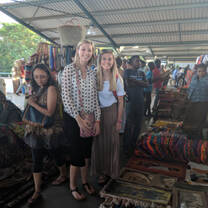 Volunteers at market