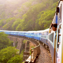 Train journey through mountains
