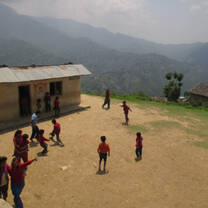 Children at school playing outside