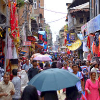 Crowded street Kathmandu