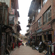 Nepalese street with shops