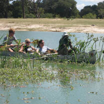 Canoeing down the water