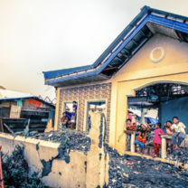 Children after the typhoon