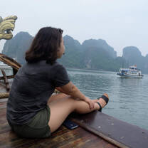 Volunteer on boat