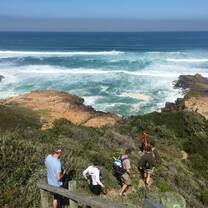 Marine Guide students on a walk at South Africa's coast