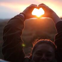 Field guide student in South Africa during sunset