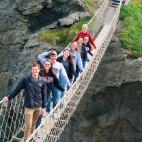 UCD Summer students on the rope bridge
