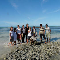 Group of volunteers by sea
