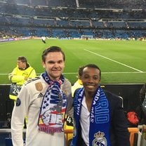 I was with my friend Will at a Real Madrid game.