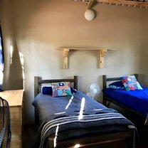 Very comfy for a volunteer! Our room! Yes, NOT a tent!