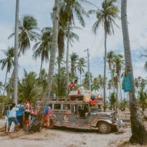 Jeepney on beach