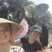 On a boat going down the Mekong delta 