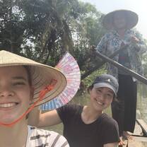 On a boat going down the Mekong delta 
