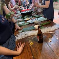Making dinner with the locals at the home stay