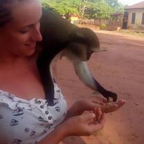Feeding my new friend