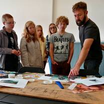 Irish Gap Year students learning new art techniques.