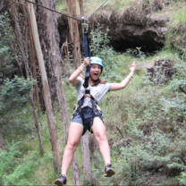 girl zip-line in hawaii