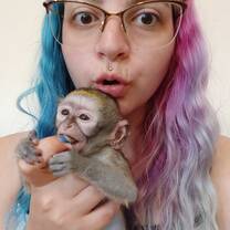 Me having fun with my lovely Bindi monkey