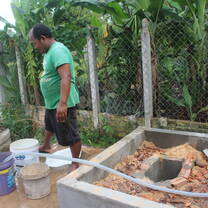 Install sanitary toilets. Many Cambodians in rural areas do not have access to a toilet at all