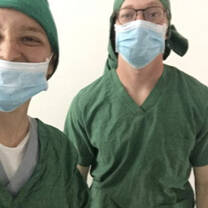 Medical volunteers selfie