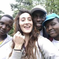 Volunteer selfie with locals