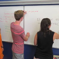 boy and girl in class