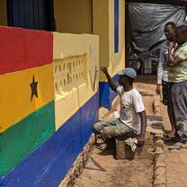 Fixing up the boys' hostel