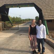 At the Safari tour entrance in Ghana