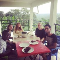 The balcony in the volunteer house offers breathtaking views over the surrounding mountains