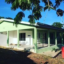The volunteer house is set in a beautiful garden compound