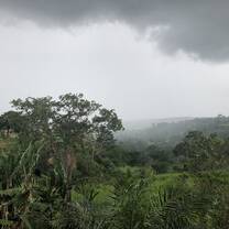 the view from the house before a rainstorm