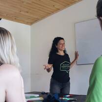 Language instructor in class