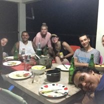 Average family dinners out on the balcony. 