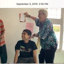 teaching at the orphanage