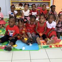Pre-school students on Valentine’s Day 