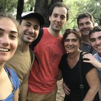 Me, Mateo, David and my family drinking mate in the park!