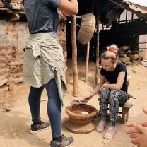 Learning to make a traditional dish! 