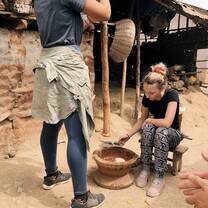 Learning to make a traditional dish! 