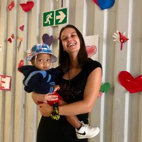Me and a baby in my class!