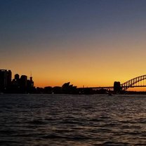 Sydney Harbor at Sunset from the Manly boat 