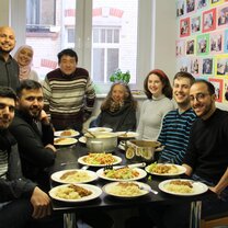 Group Lunch One of the lunches during my stay. The students, teachers and volunteers at the Excellence Centre frequently eat together, which helps build the sense of community!